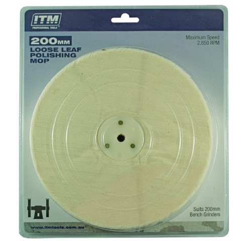 ITM POLISHING MOP LOOSE LEAF 50 FOLD 200 X 25MM 