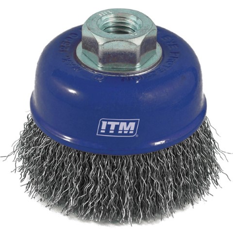 ITM CRIMP WIRE CUP BRUSH STEEL 65MM MULTI THREAD 