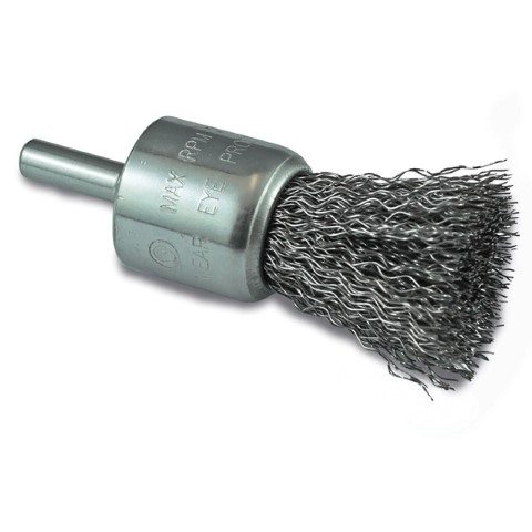 ITM CRIMP WIRE BRUSH STEEL HIGH SPEED 12MM 1/4'' ROUND SHANK