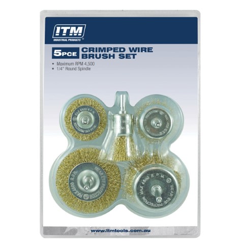 ITM CRIMP WIRE BRUSH KIT 5PCE  